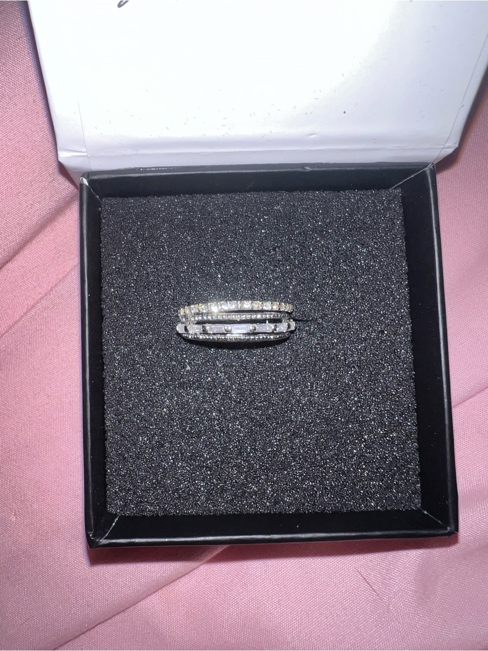 Sterling Silver Stackable Cubic Zirconia Ring - Clear